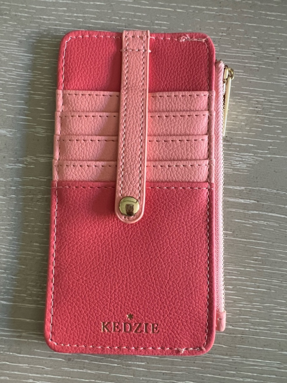 Kedzie Pink Ombre Card Wallet Phone Case with Zipper
